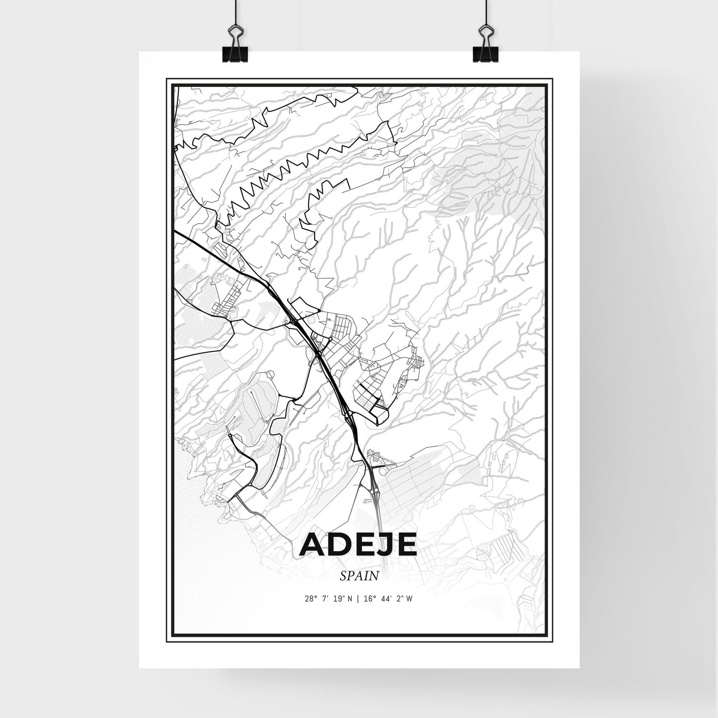 Adeje Spain - Premium City Map Poster