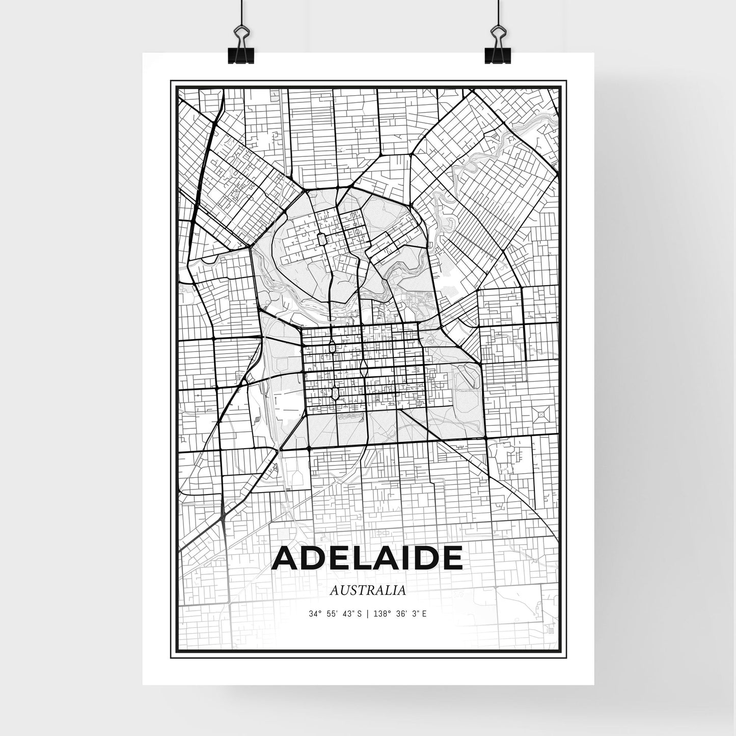 Adelaide Australia - Premium City Map Poster