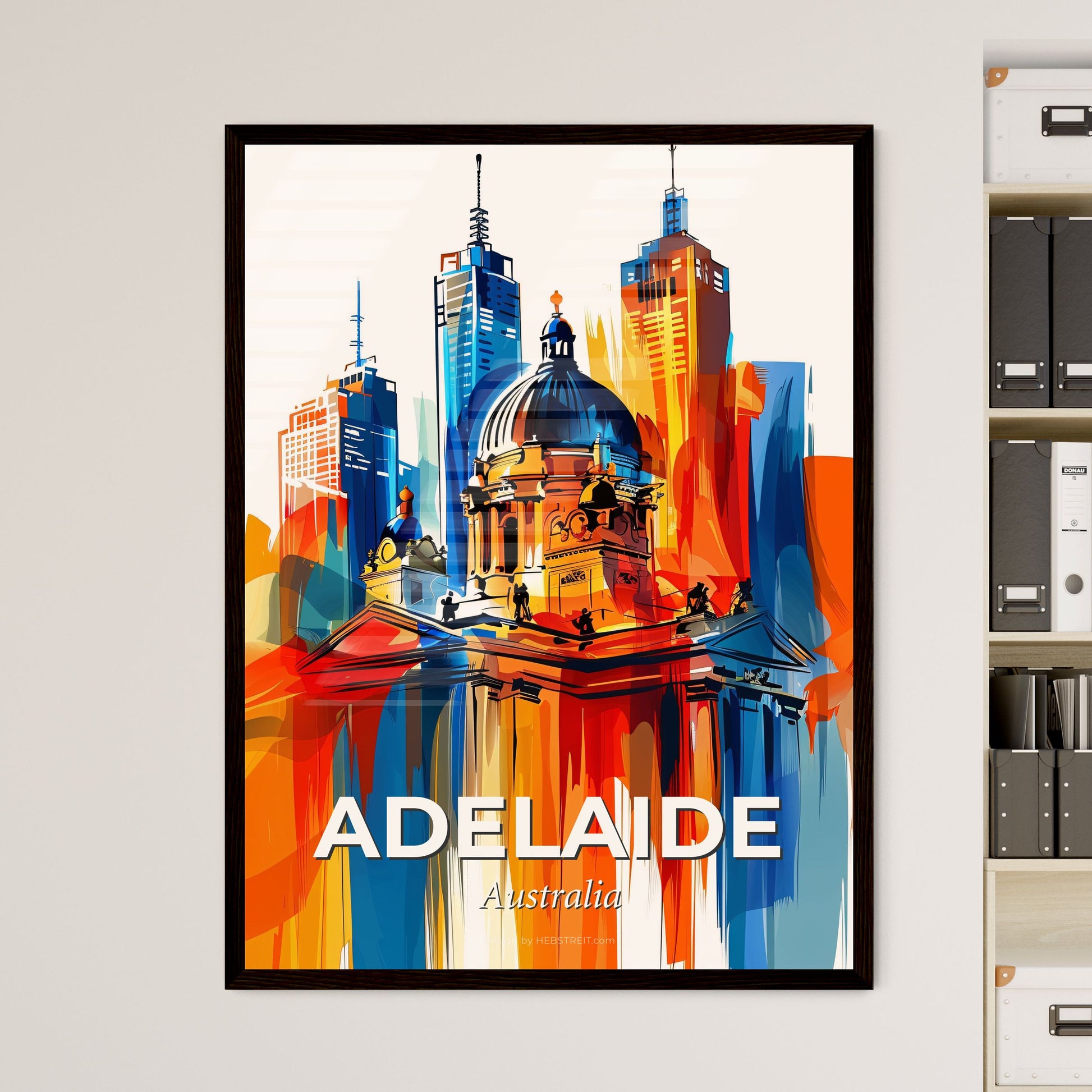 Vibrant Adelaide, Australia - A Colorful Cityscape With A Dome And A Dome On Top