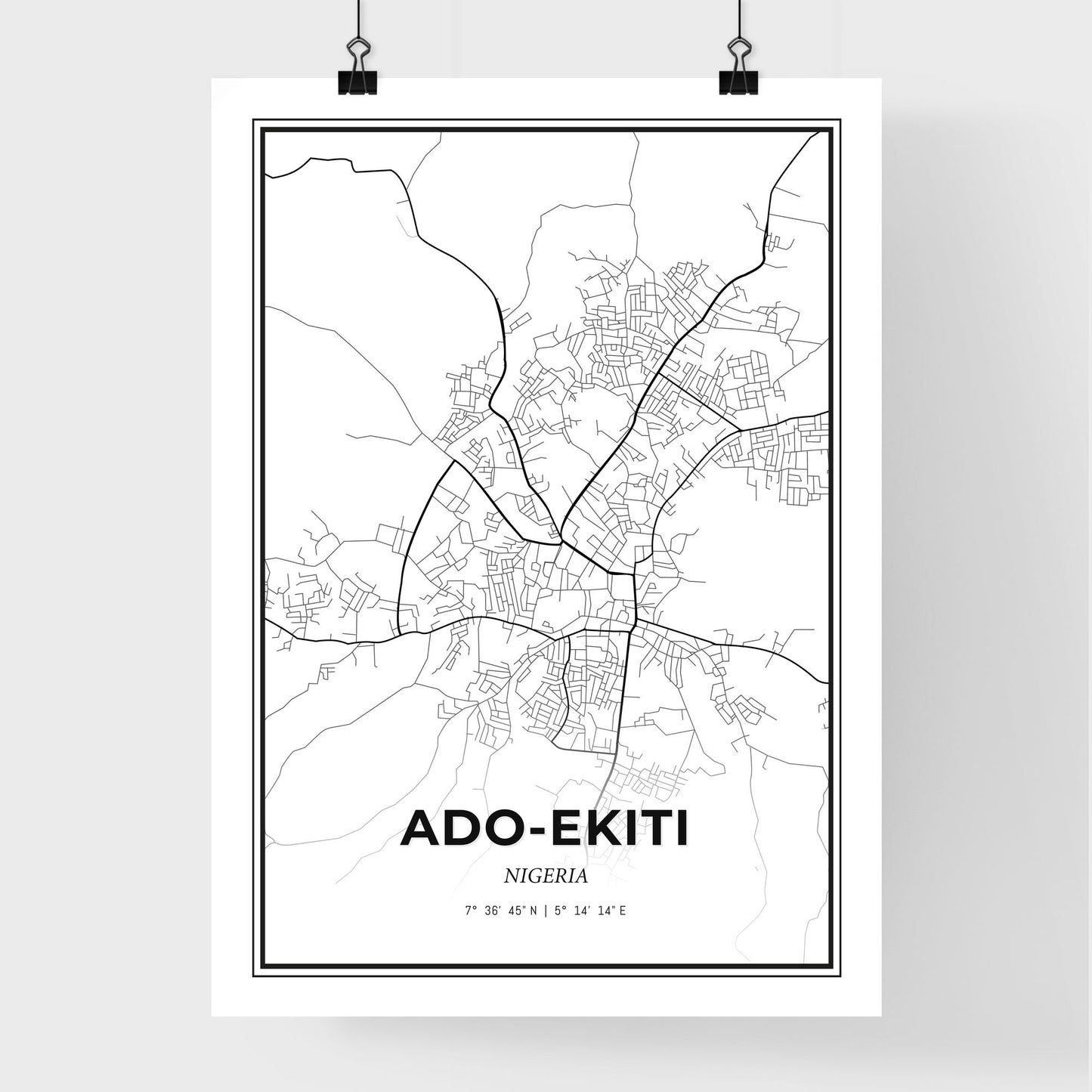 Ado-Ekiti Nigeria - Premium City Map Poster