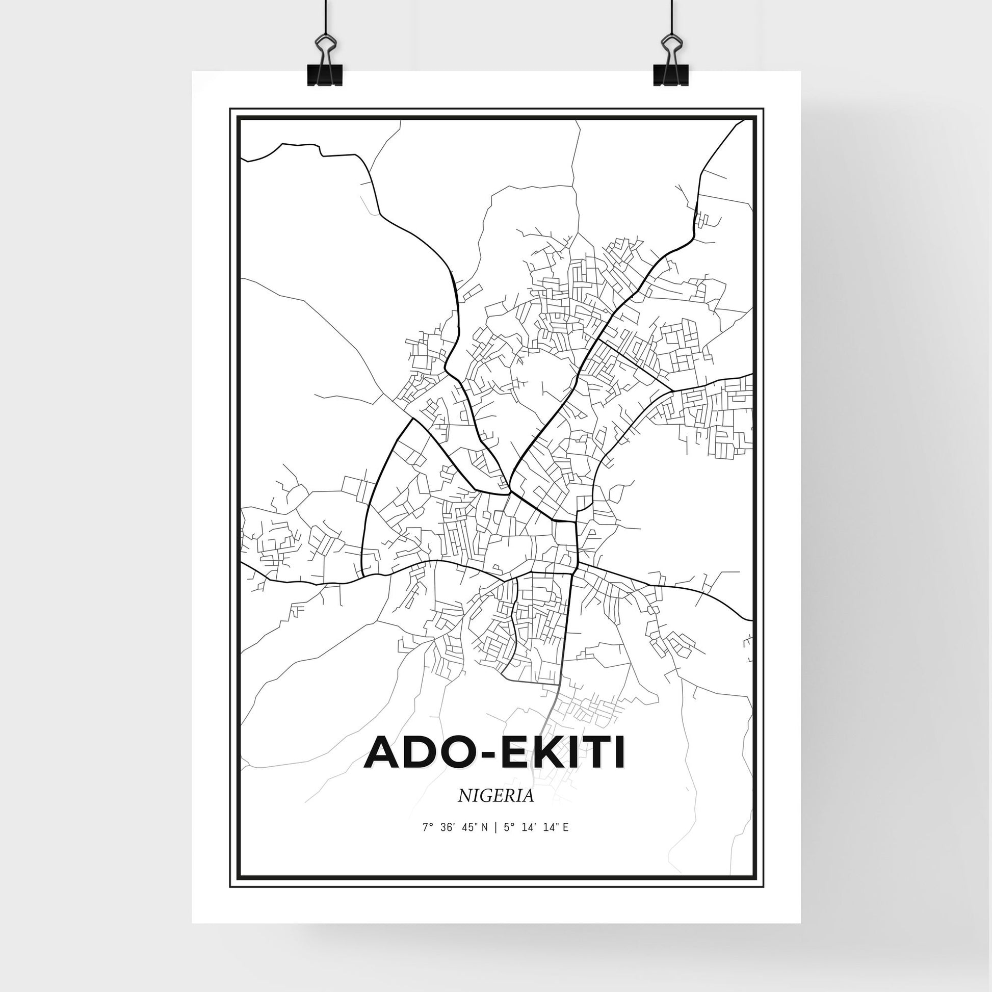 Ado-Ekiti Nigeria - Premium City Map Poster