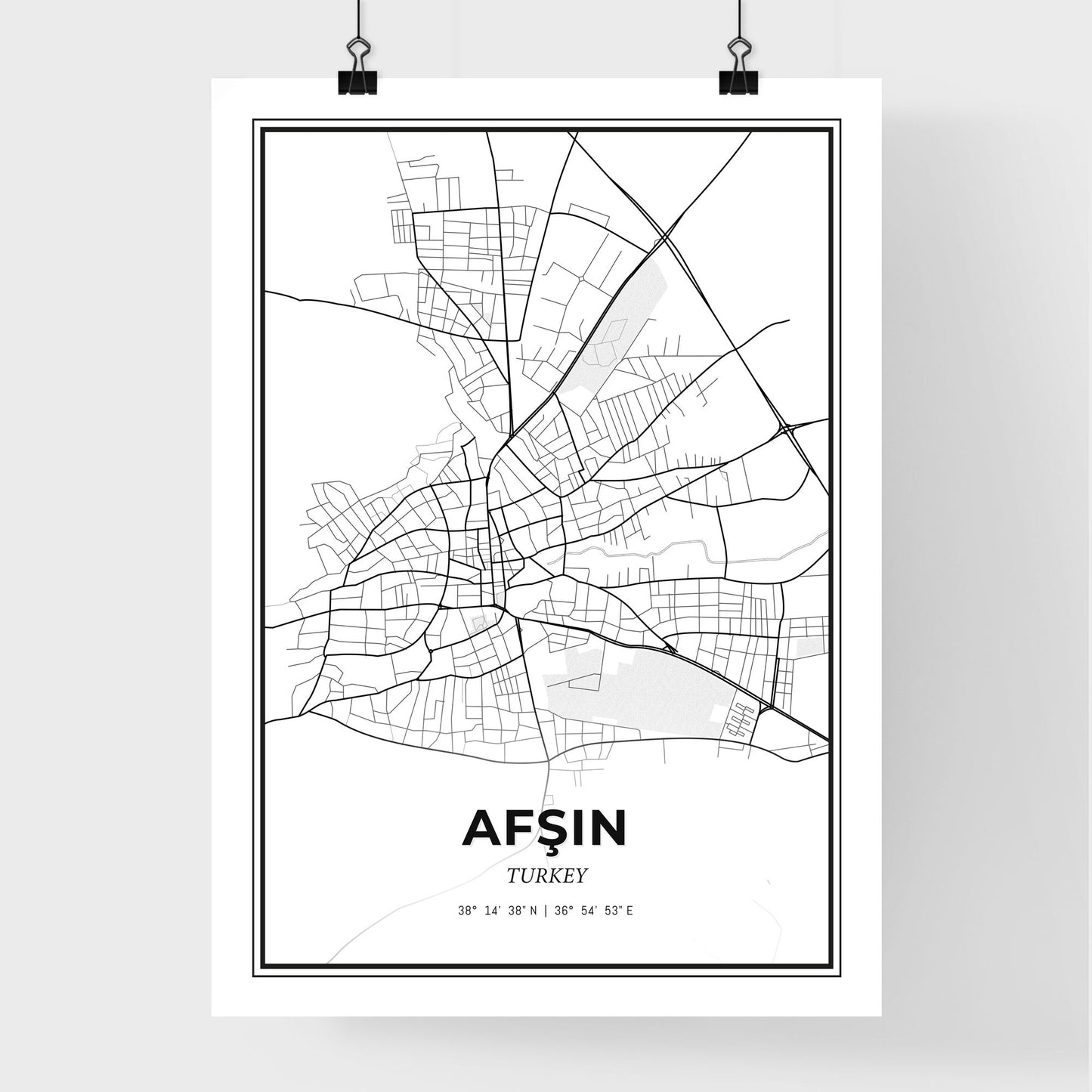 Afşin Turkey - Premium City Map Poster