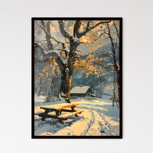 Snowy Picnic in Winter Sunlight: A Vibrant Painting Inspired by Nature's Palette Default Title