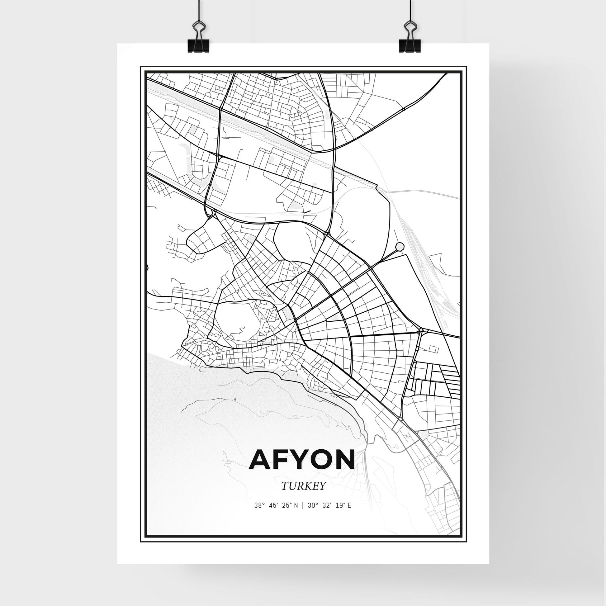 Afyon Turkey - Premium City Map Poster