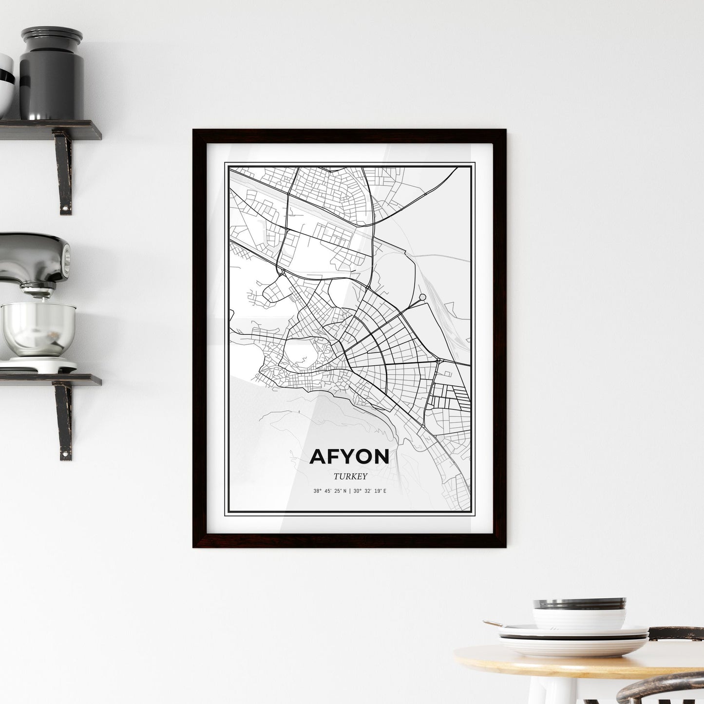 Afyon Turkey - Minimal City Map