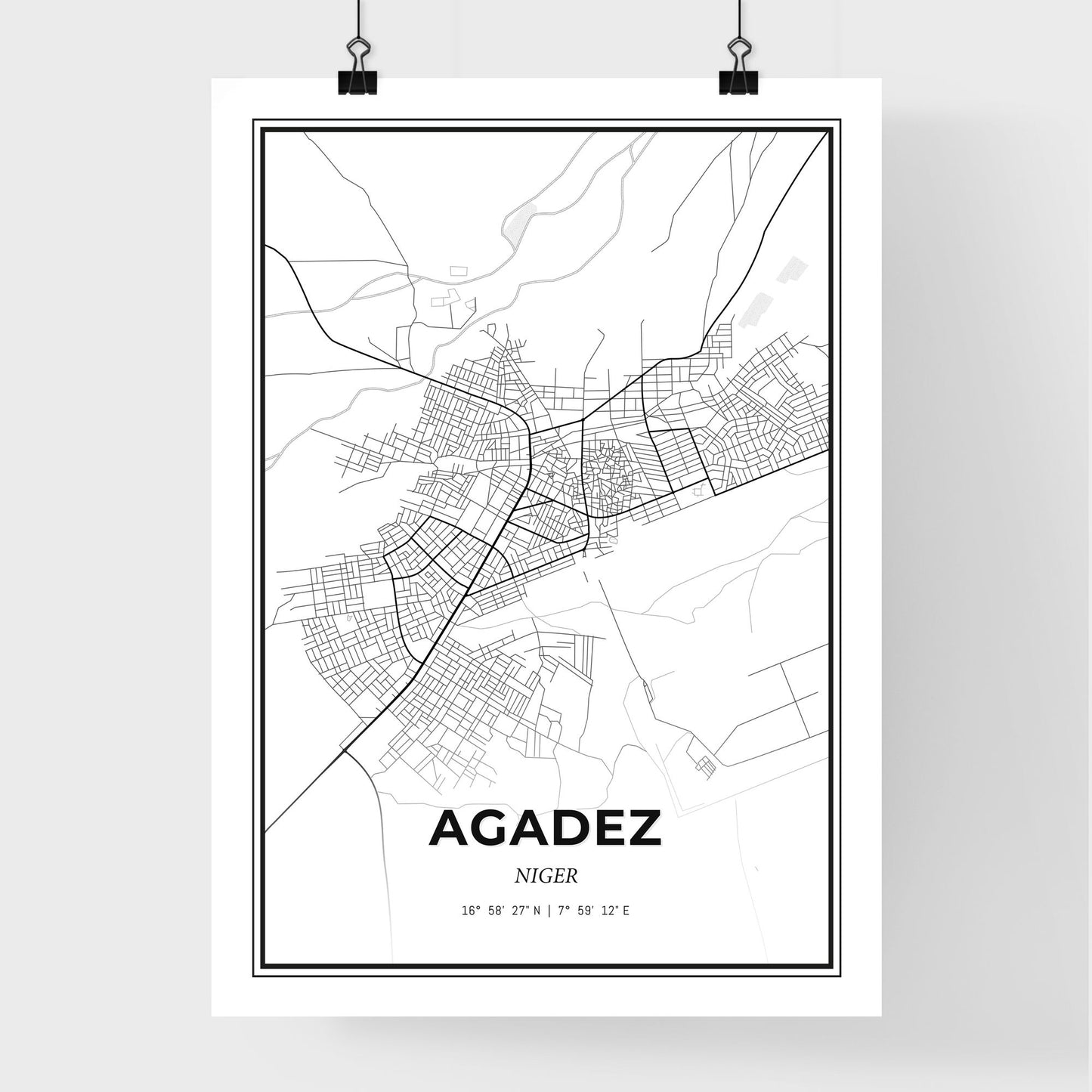 Agadez Niger - Premium City Map Poster