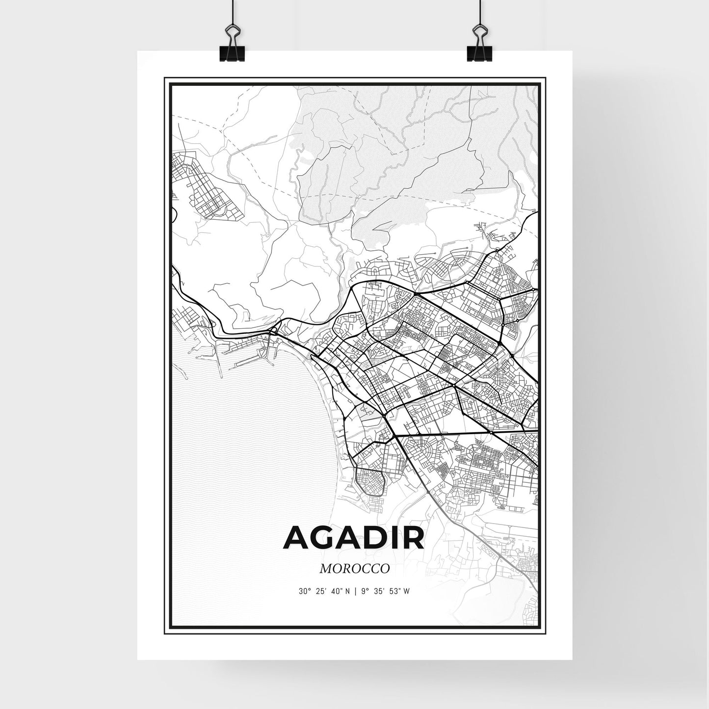 Agadir Morocco - Premium City Map Poster