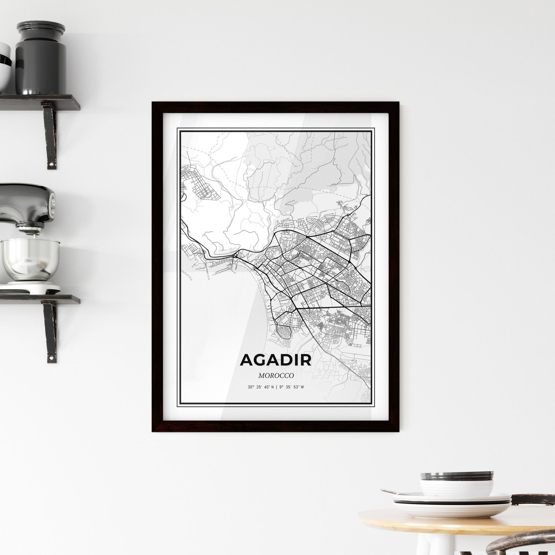 Agadir Morocco - Minimal City Map