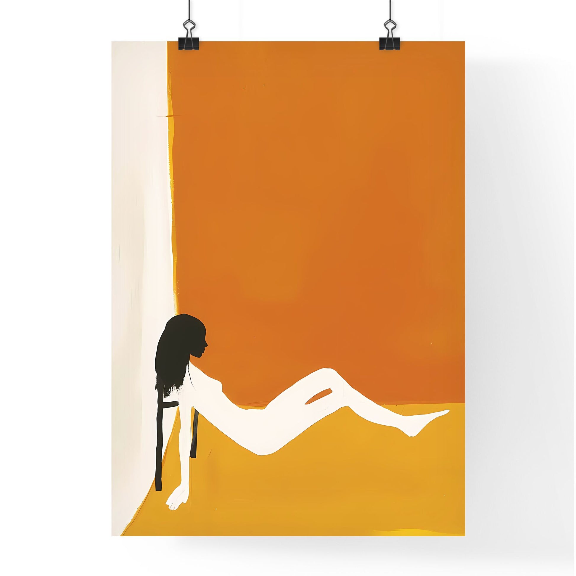 Vibrant Papier Couché Art Poster: Minimalistic Art Fauvism Simplicity - Woman on Chair Default Title