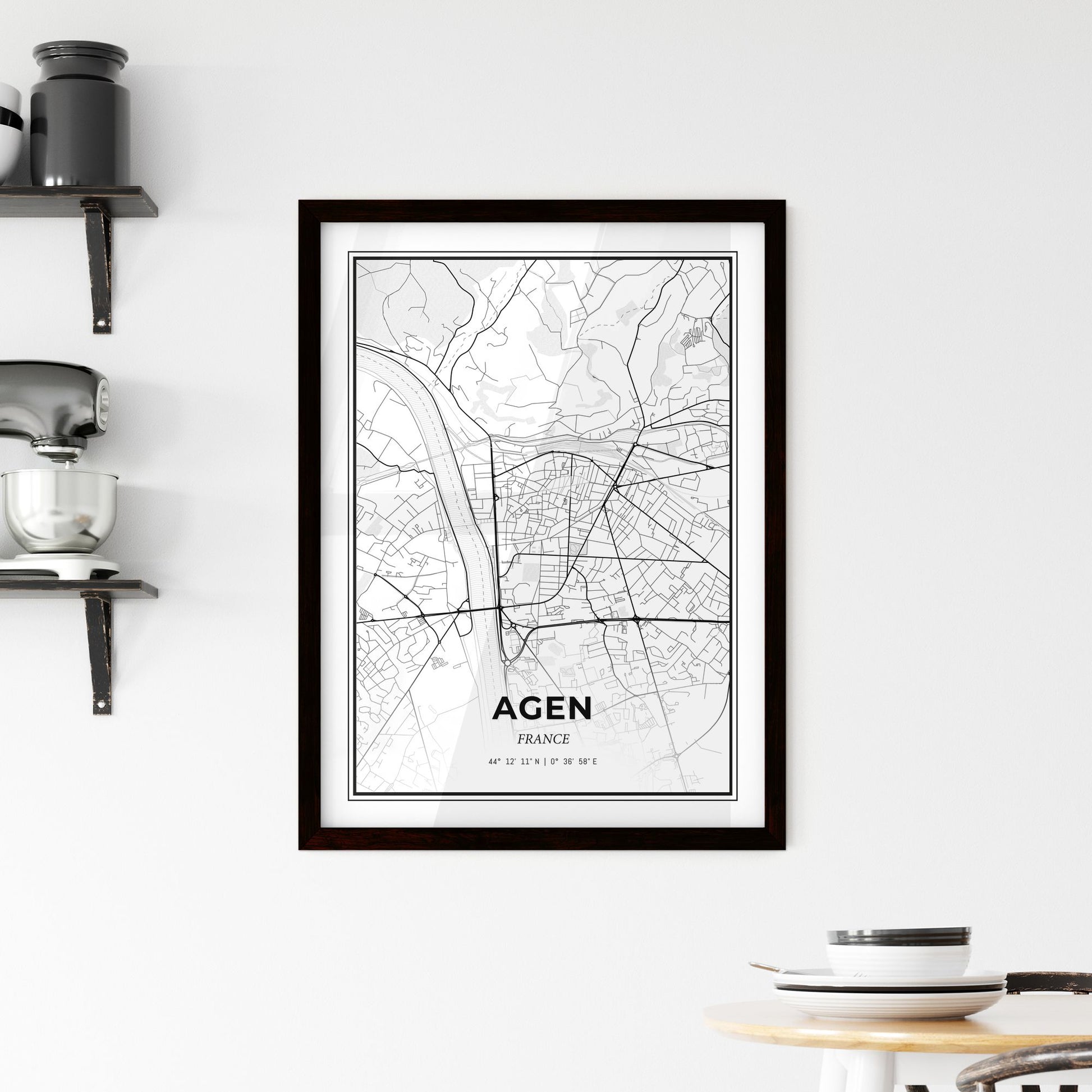 Agen France - Minimal City Map