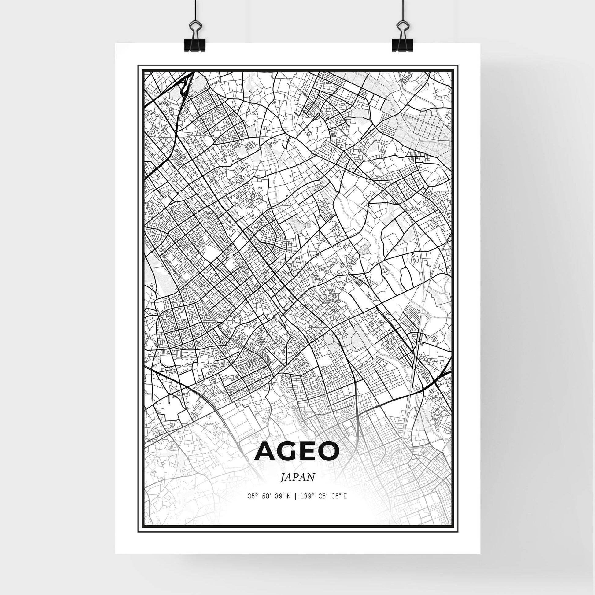 Ageo Japan - Premium City Map Poster