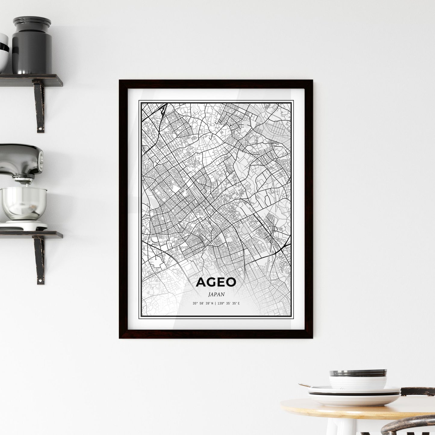 Ageo Japan - Minimal City Map