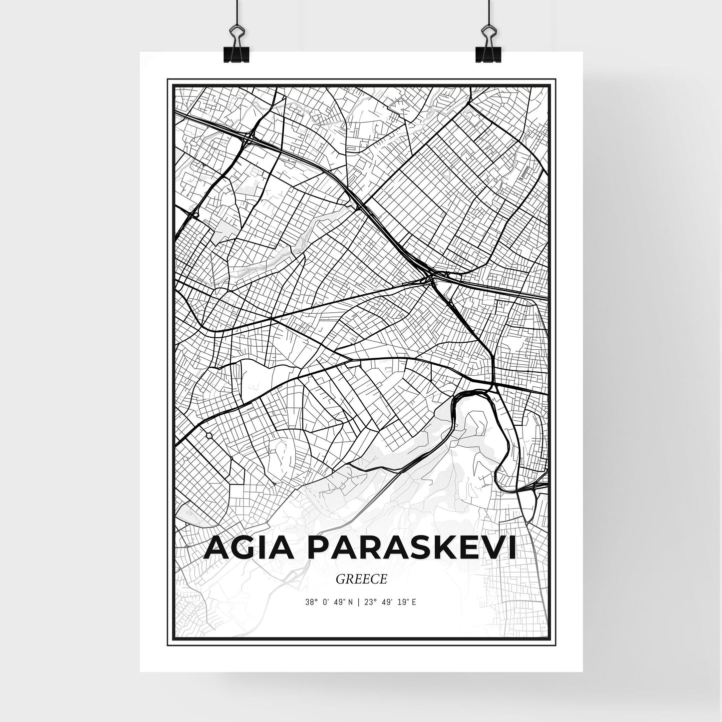 Agia Paraskevi Greece - Premium City Map Poster