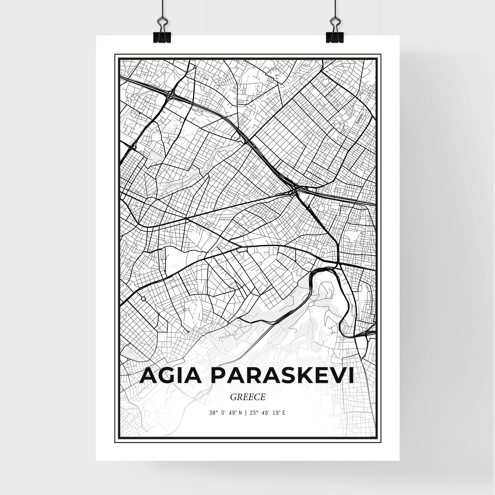 Agia Paraskevi Greece - Premium City Map Poster