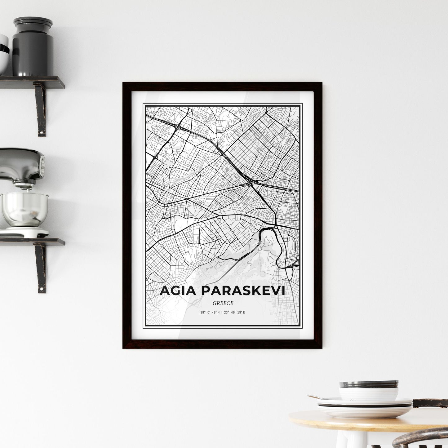 Agia Paraskevi Greece - Minimal City Map