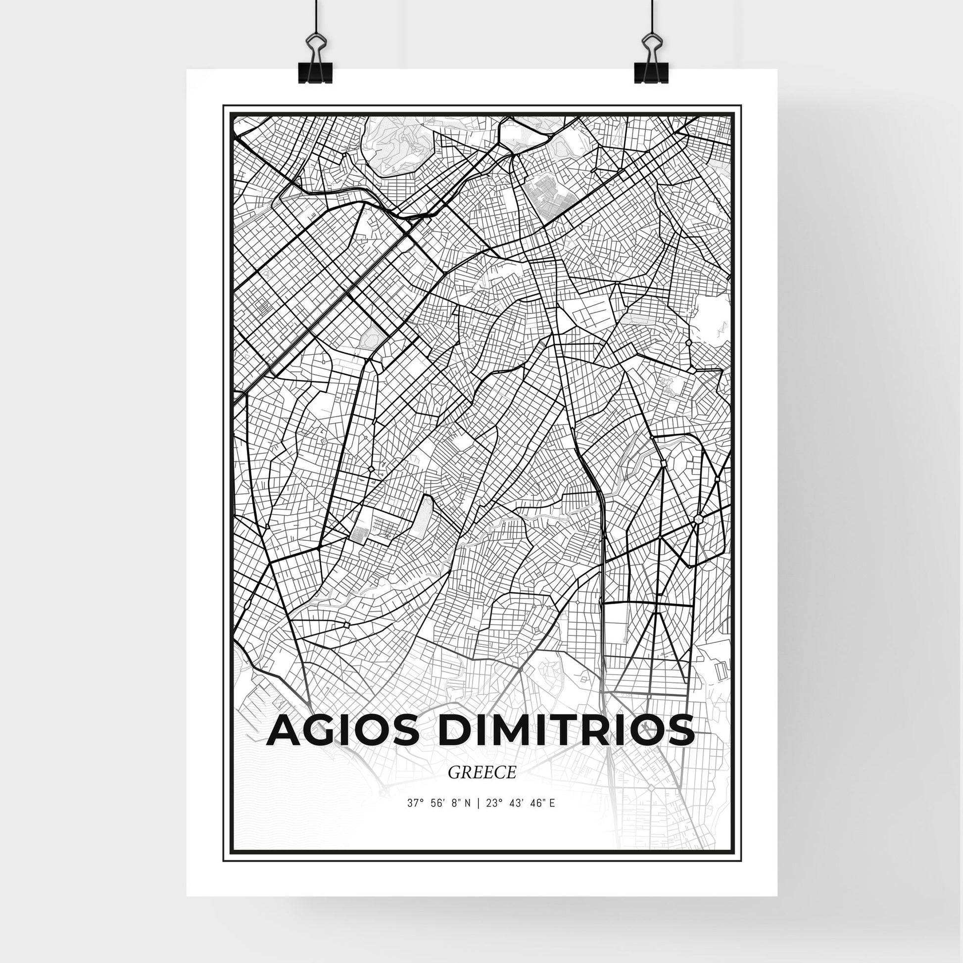 Agios Dimitrios Greece - Premium City Map Poster