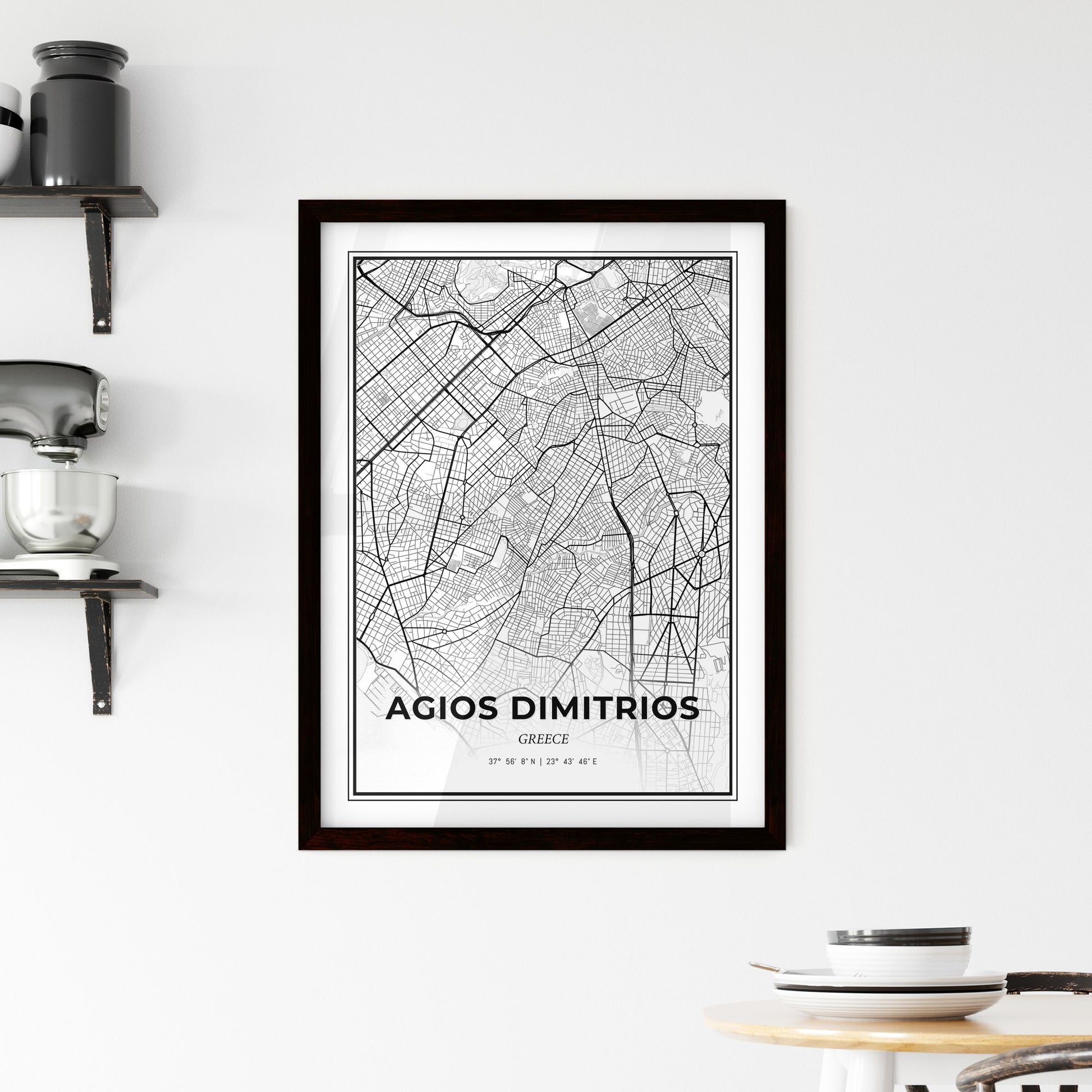 Agios Dimitrios Greece - Minimal City Map