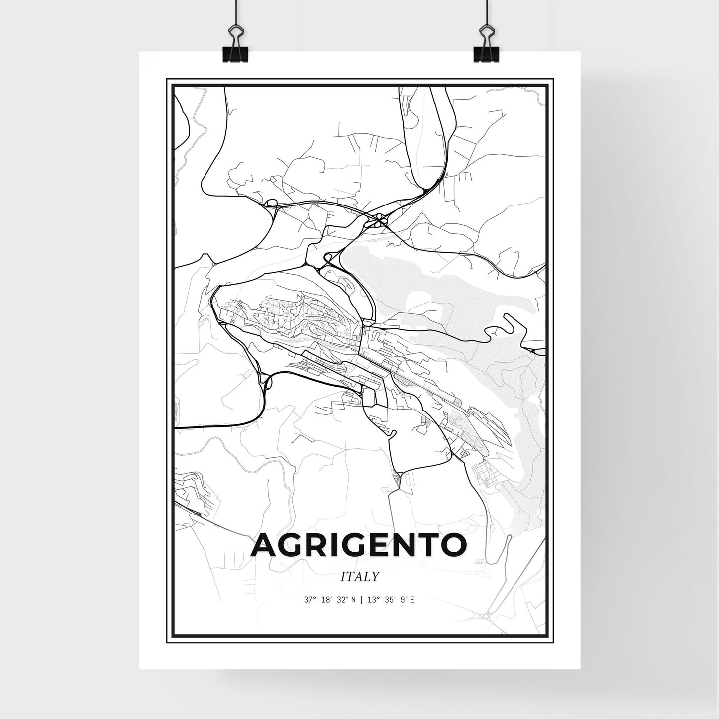 Agrigento Italy - Premium City Map Poster