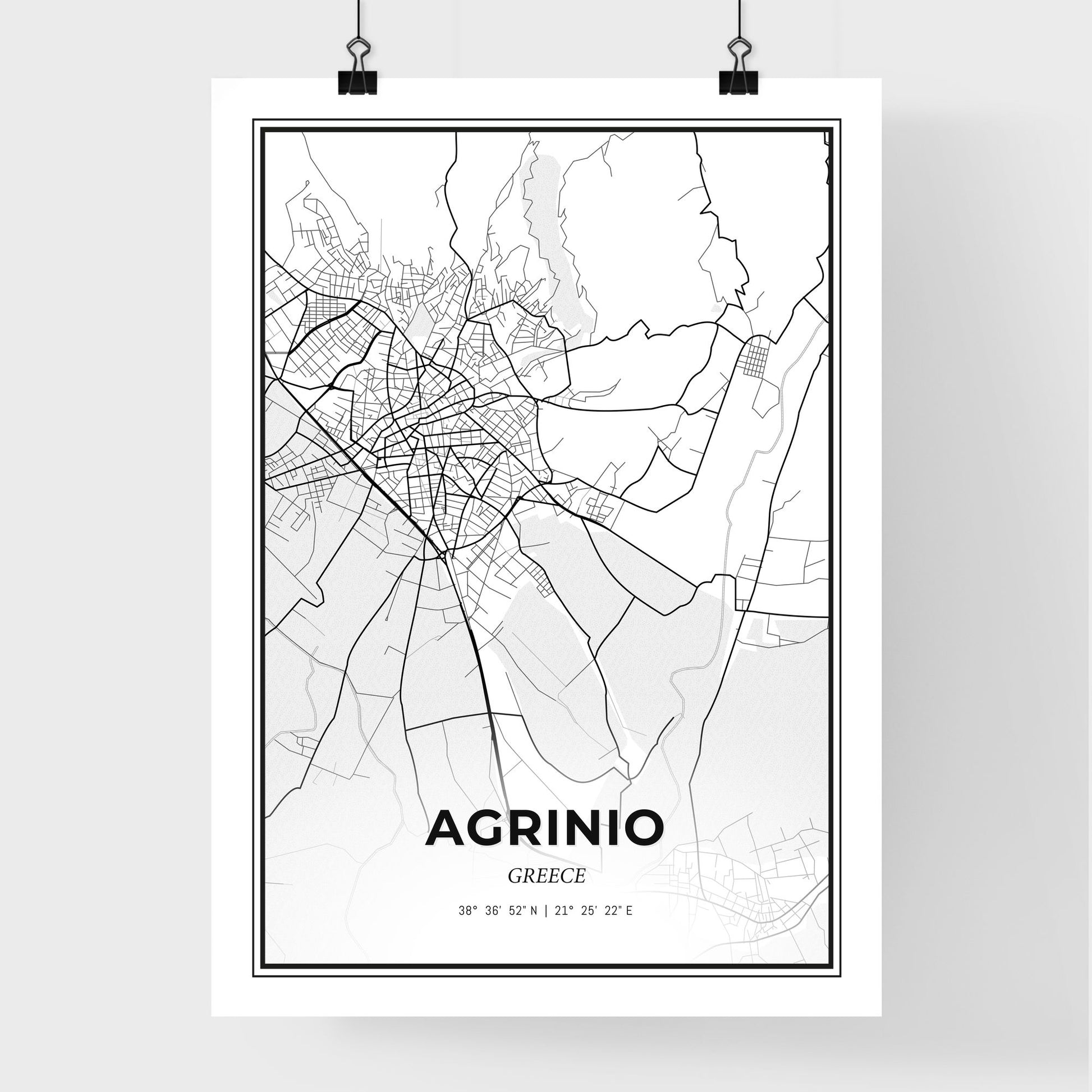 Agrinio Greece - Premium City Map Poster