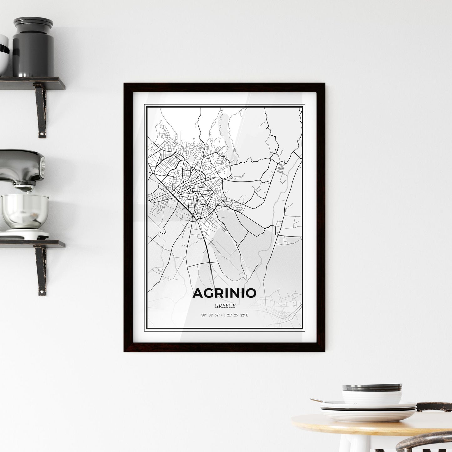 Agrinio Greece - Minimal City Map