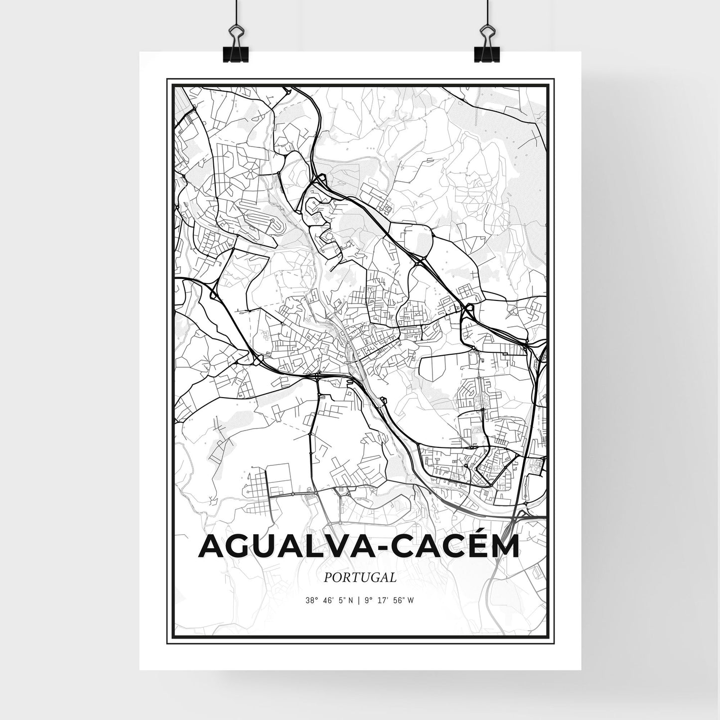 Agualva-Cacém Portugal - Premium City Map Poster