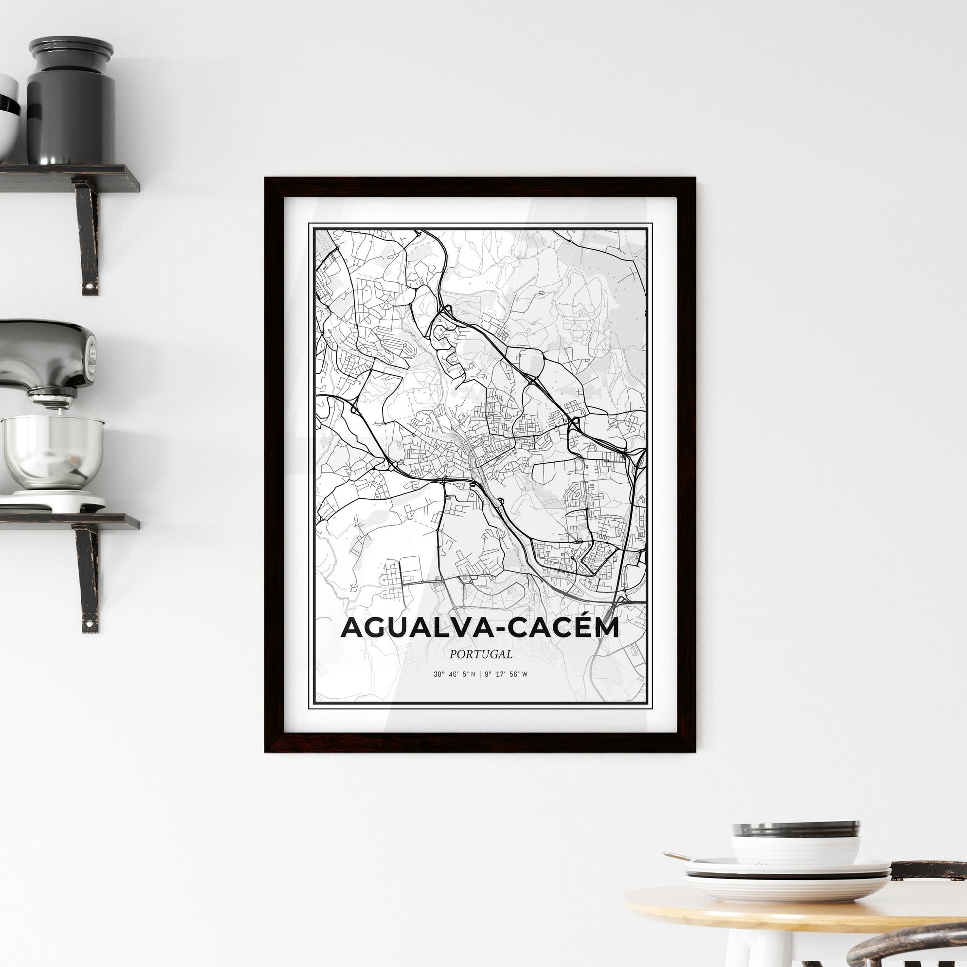 Agualva-Cacém Portugal - Minimal City Map