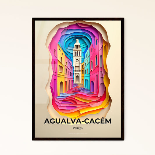 Vivid Agualva-Cacém, Portugal - a colorful city with a clock tower in the middle