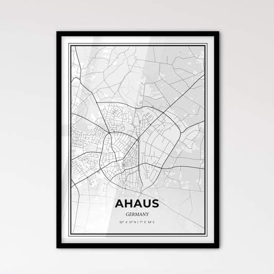 Ahaus Germany - Scandinavian Style City Map for Modern Home Decor