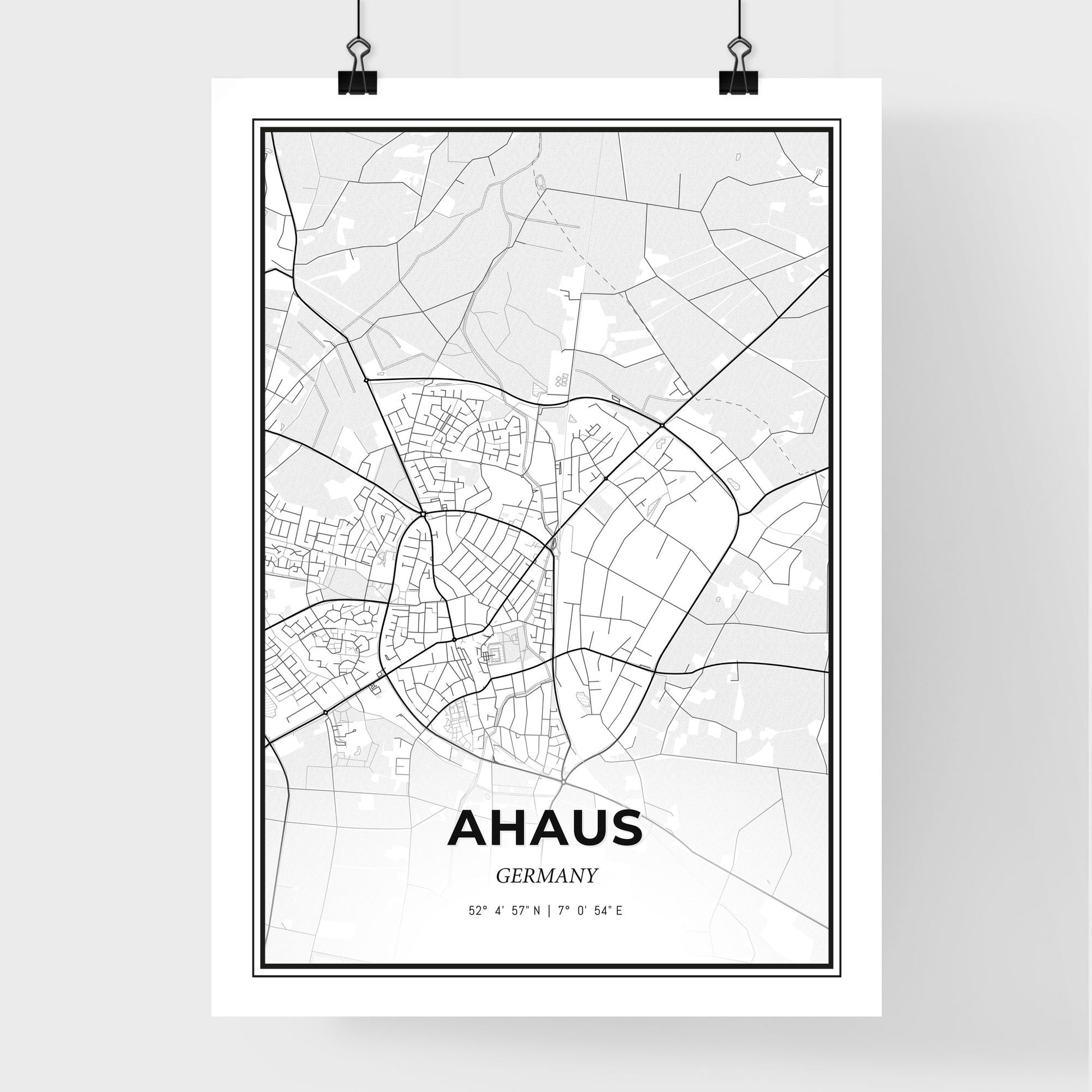 Ahaus Germany - Premium City Map Poster