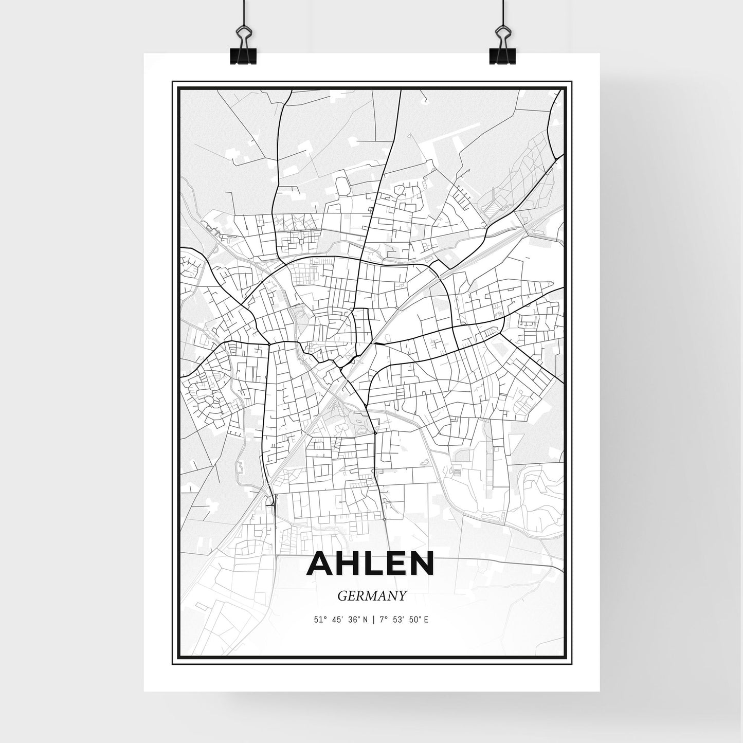 Ahlen Germany - Premium City Map Poster