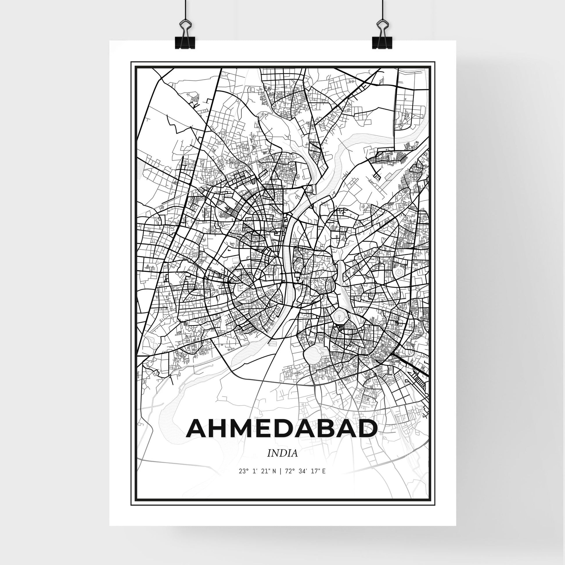 Ahmedabad India - Premium City Map Poster