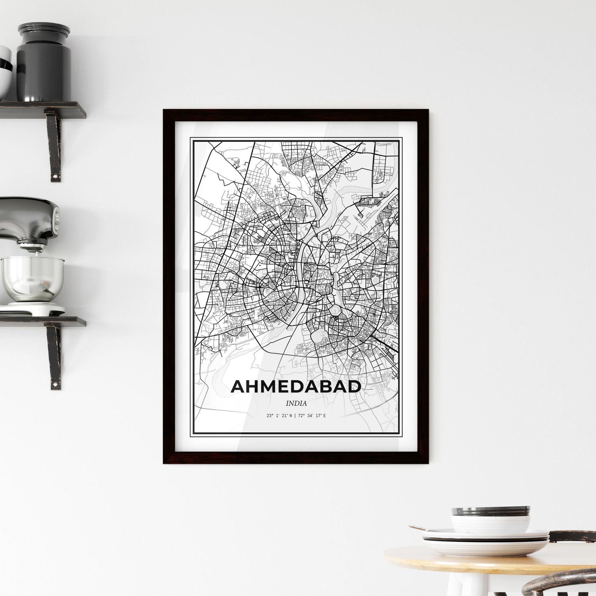 Ahmedabad India - Minimal City Map