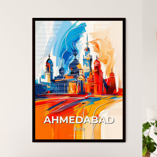 Vibrant Ahmedabad, India - A Painting Of A Building With Domes