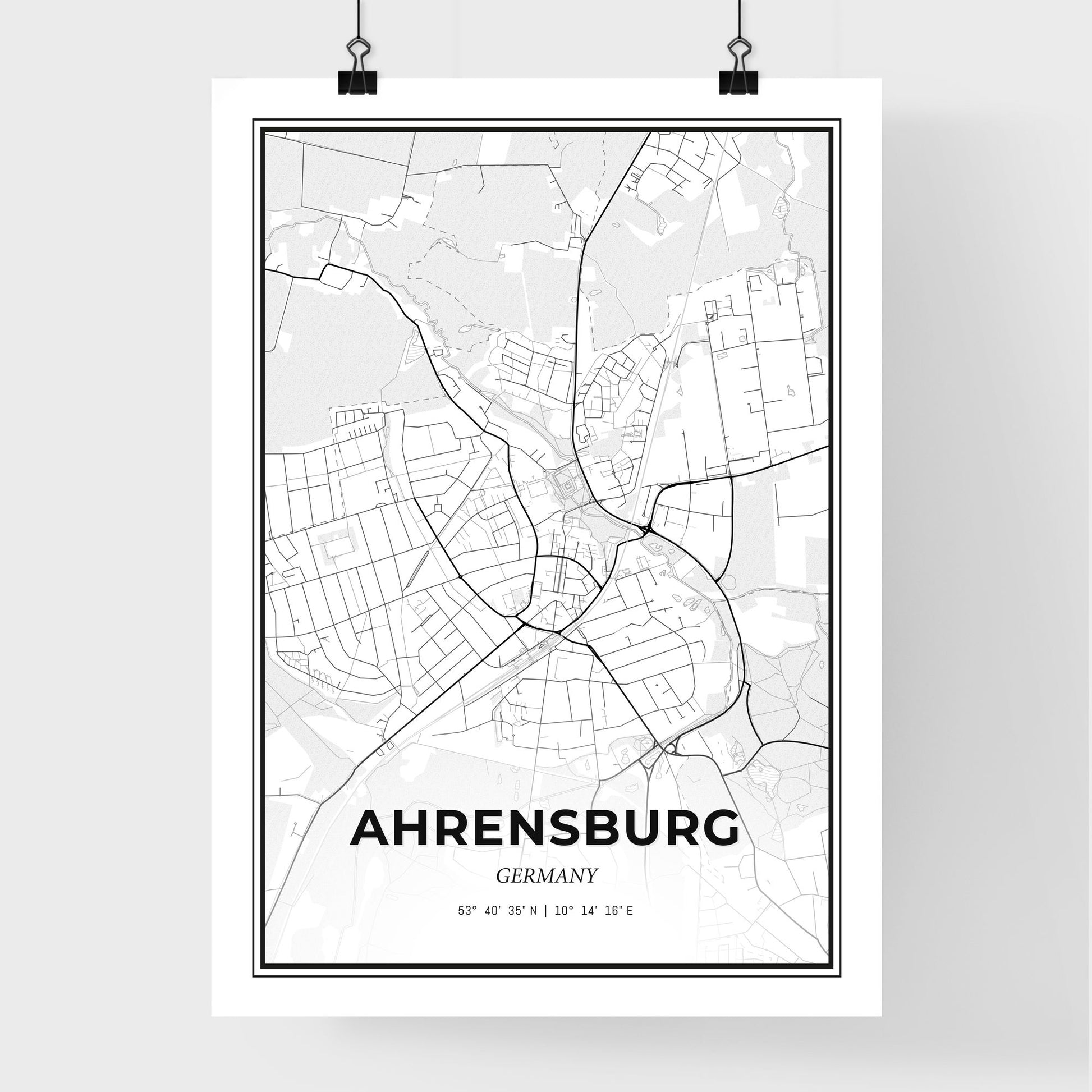 Ahrensburg Germany - Premium City Map Poster