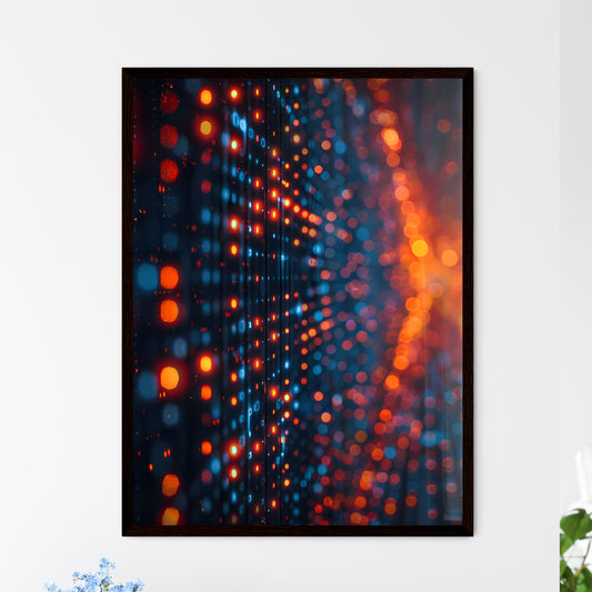 Neon Strokes AI Conceptual Art Display Data  - Framed Art Print