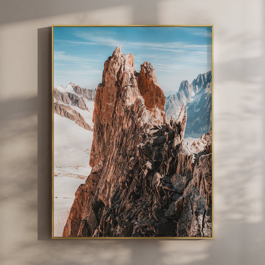 Aiguille d'Entrèves Print – Chamonix Alpine Wall Art for Modern Decor