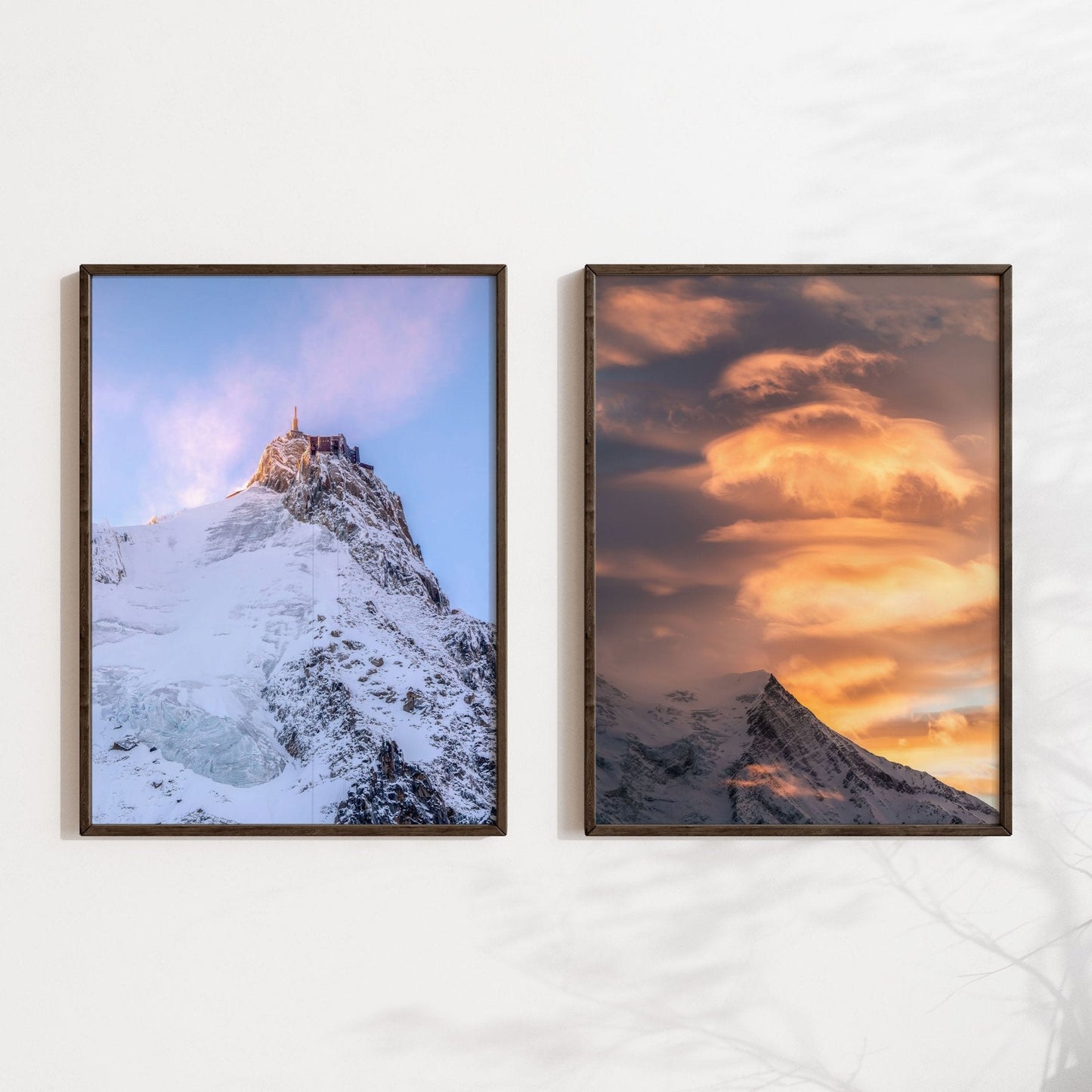 Aiguille du Midi and Aiguille du Goûter Wall Art - Mountain Photography Set of 2