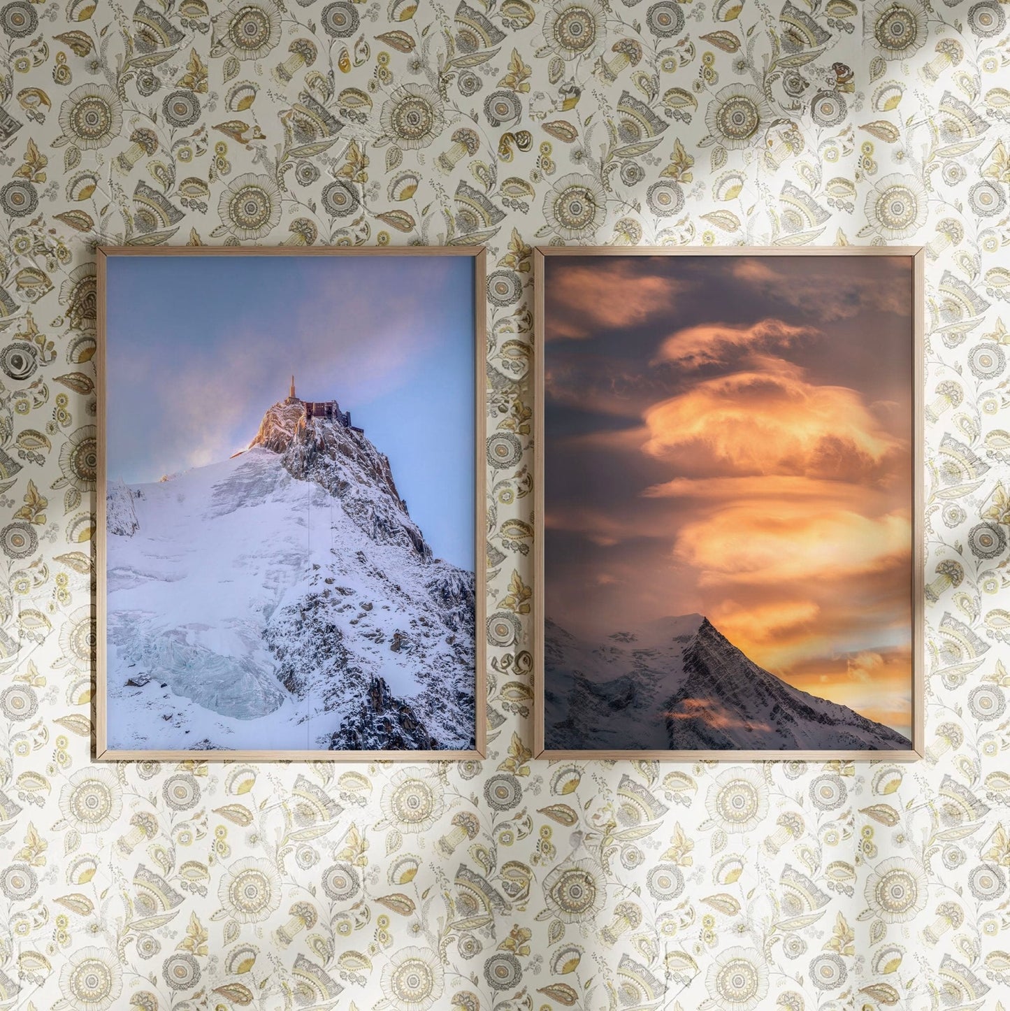 Aiguille du Midi and Aiguille du Goûter Wall Art - Mountain Photography Set of 2