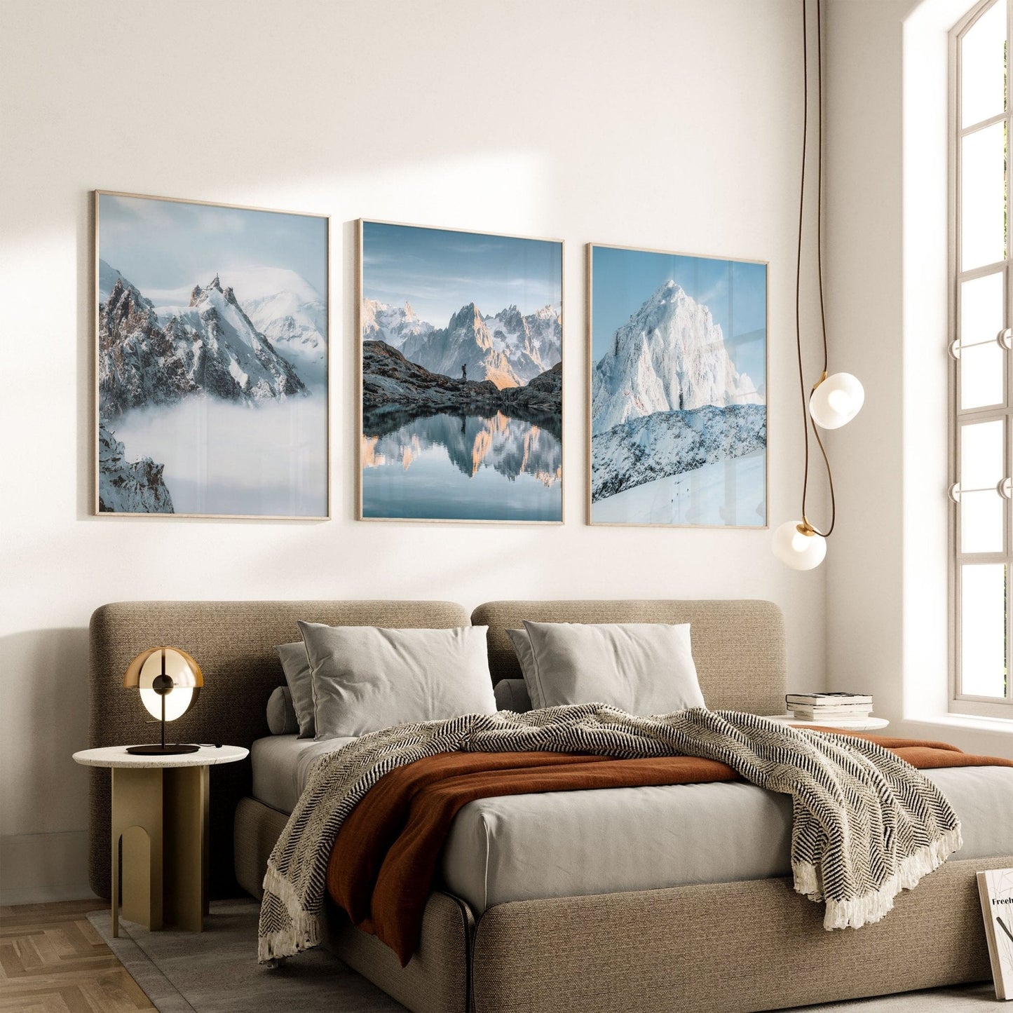 Mountain Wall Art Set – Aiguille du Midi, Lac Blanc & Grand Montets Prints