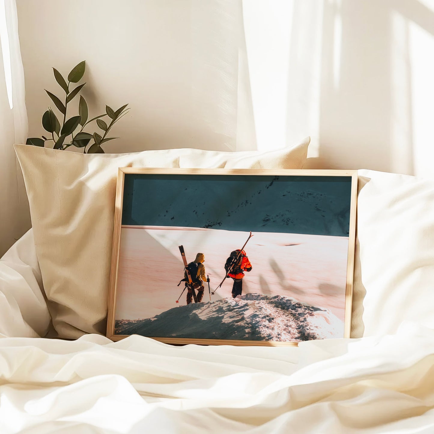 Skiers on the Midi Arête - Chamonix Wall Art Print | Adventure Photography