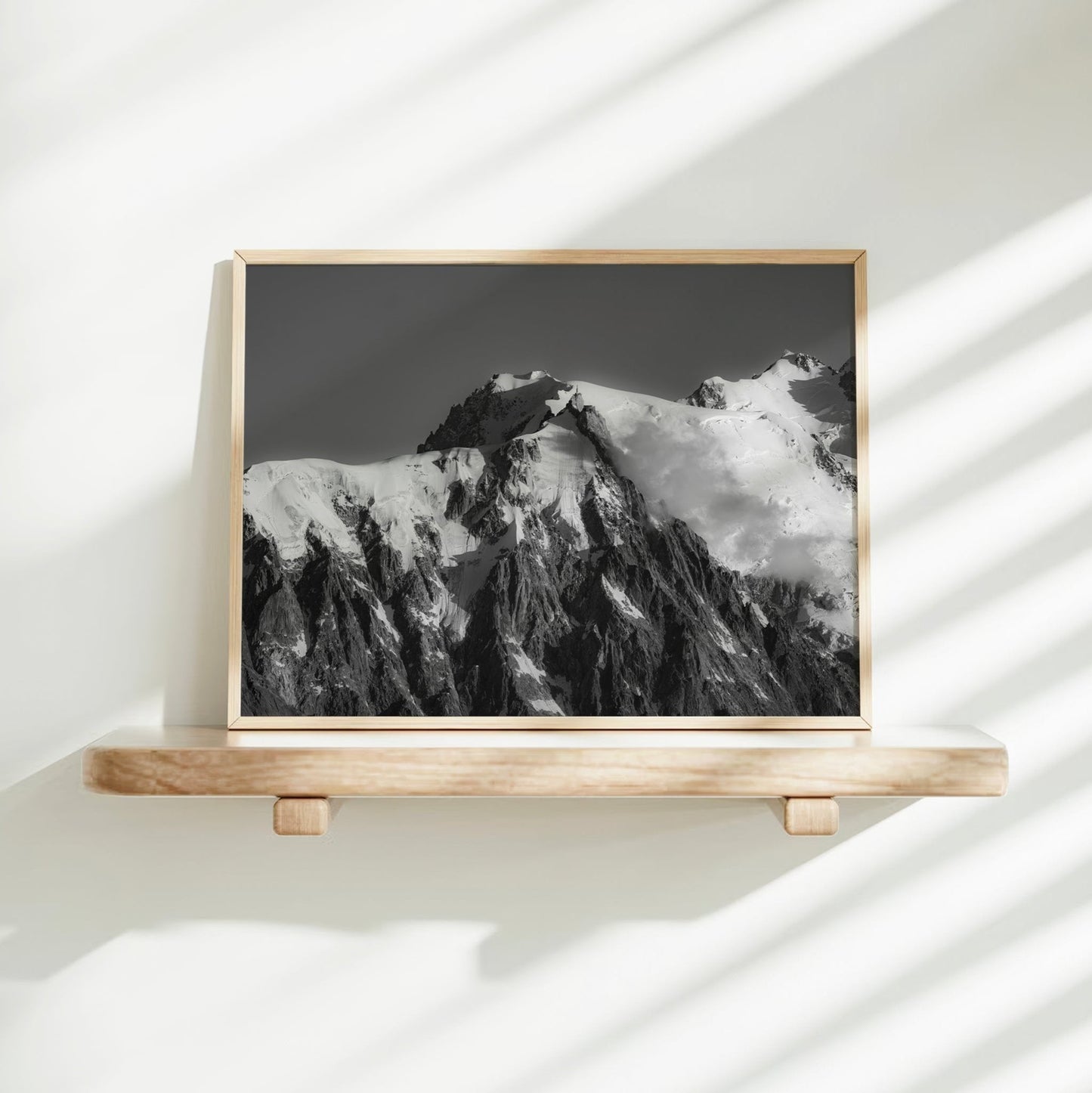 Aiguille du Midi Wall Art - Black and White Chamonix Mountain Photography Print