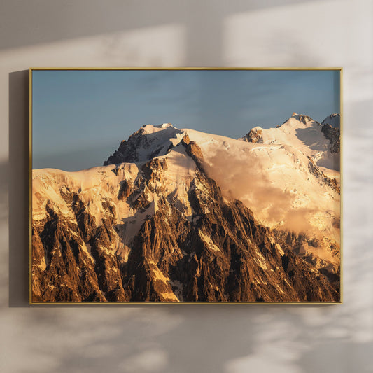 Aiguille du Midi Sunset Wall Art - Golden Hour Chamonix Print