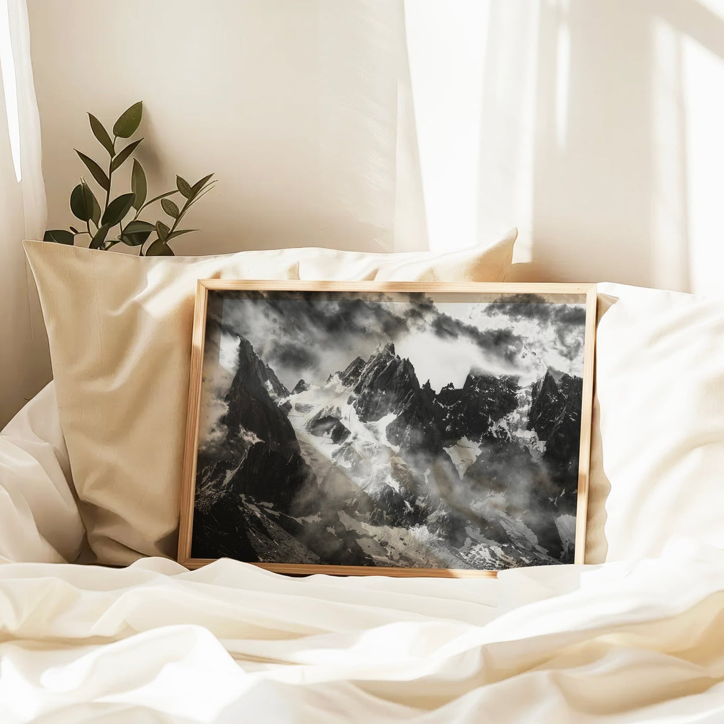 Needles of Chamonix Black and White Photography Wall Art
