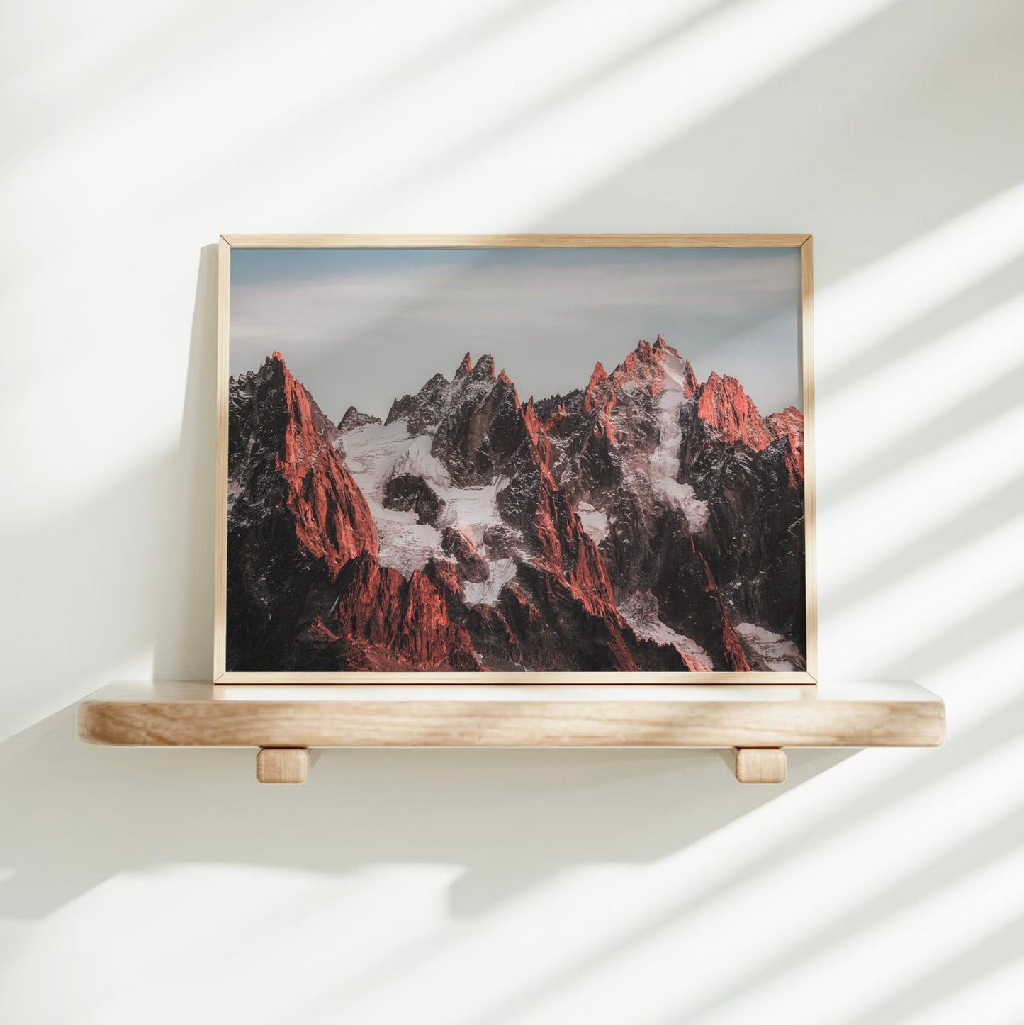 Aiguilles of Mont Blanc Wall Art – Alpine Sunset Photography Print