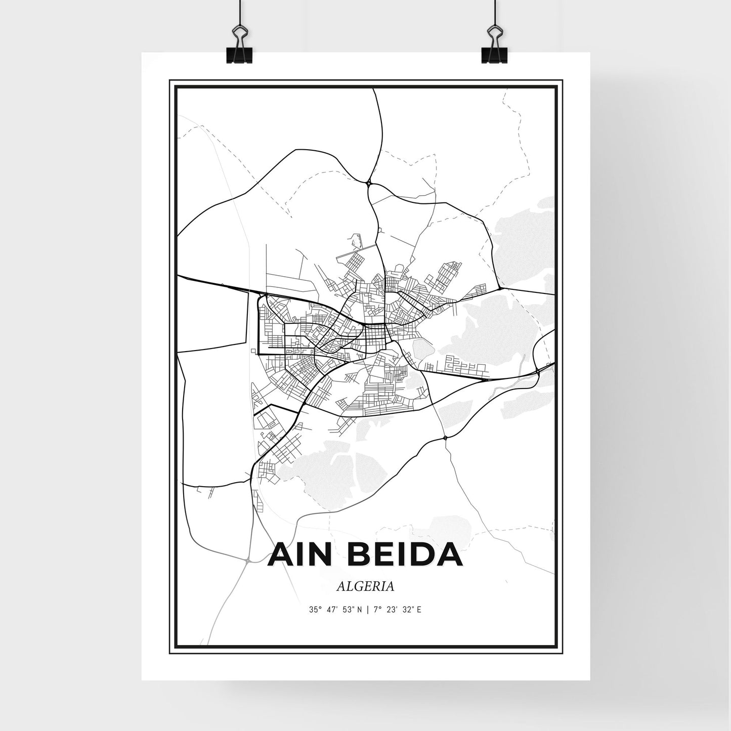 Ain Beida Algeria - Premium City Map Poster