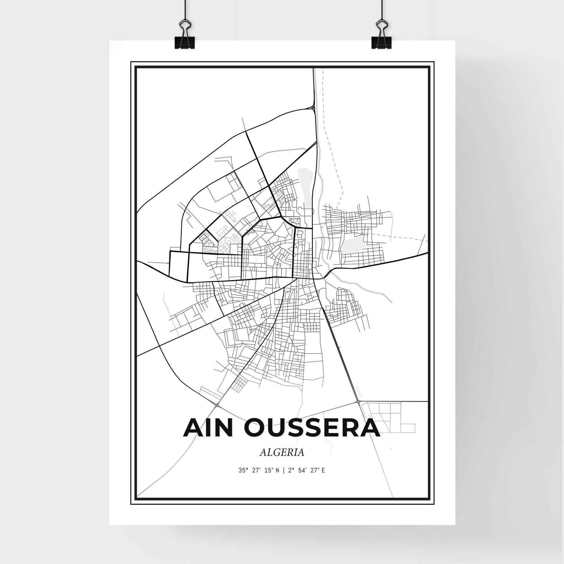 Ain Oussera Algeria - Premium City Map Poster