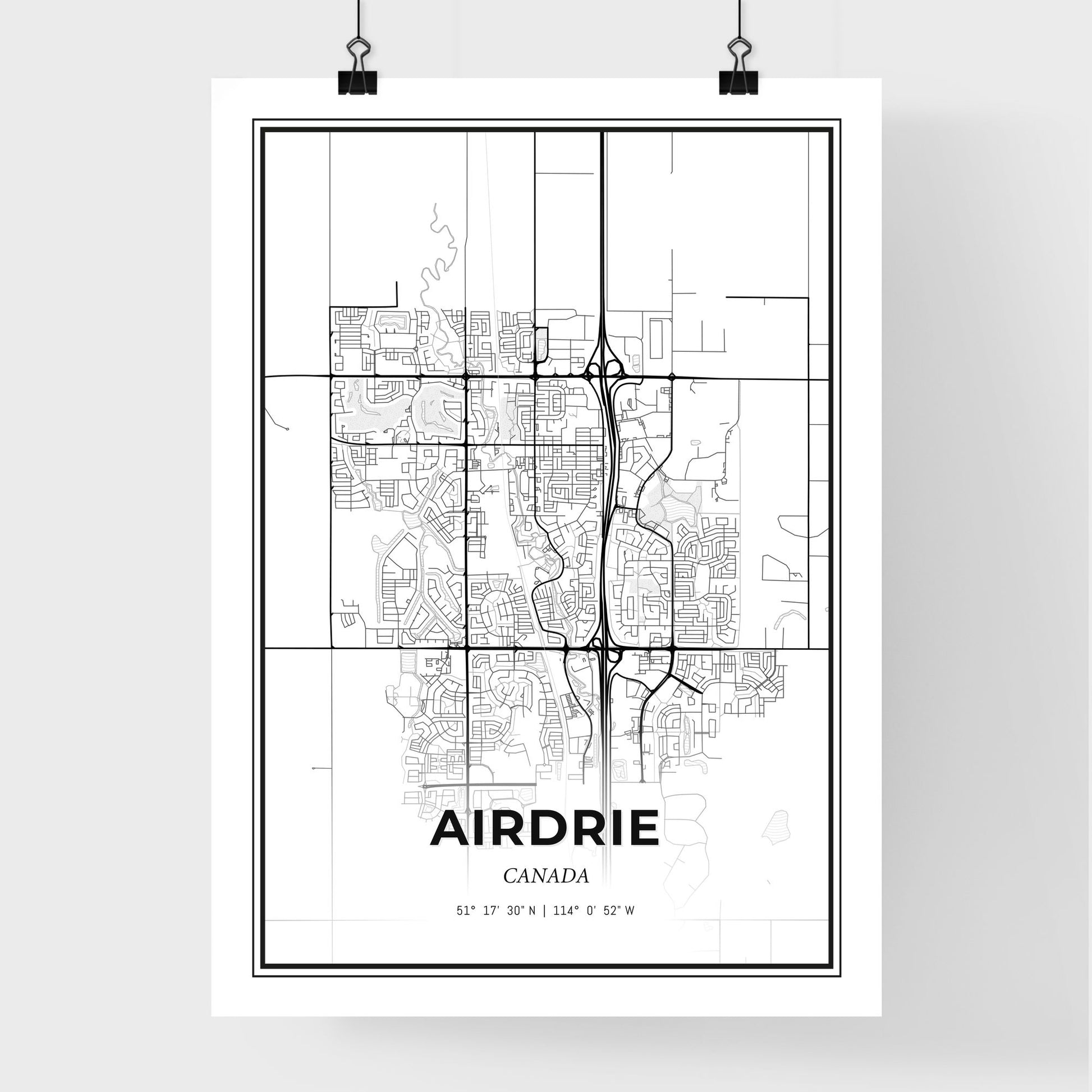 Airdrie Canada - Premium City Map Poster