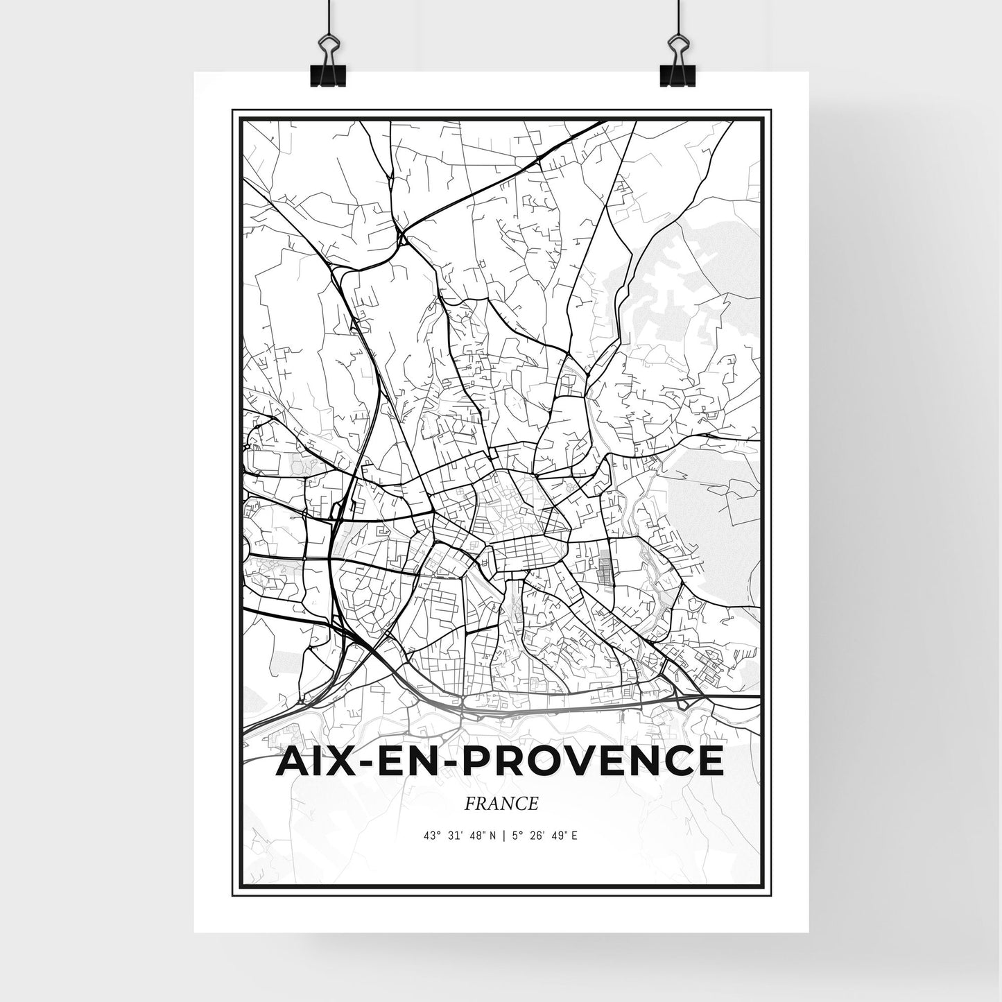 Aix-en-Provence France - Premium City Map Poster