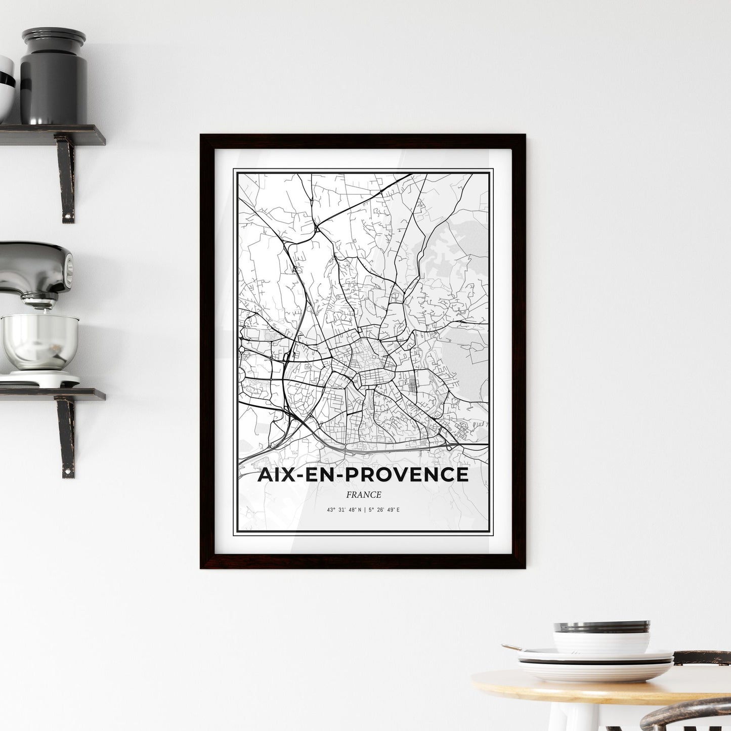 Aix-en-Provence France - Minimal City Map