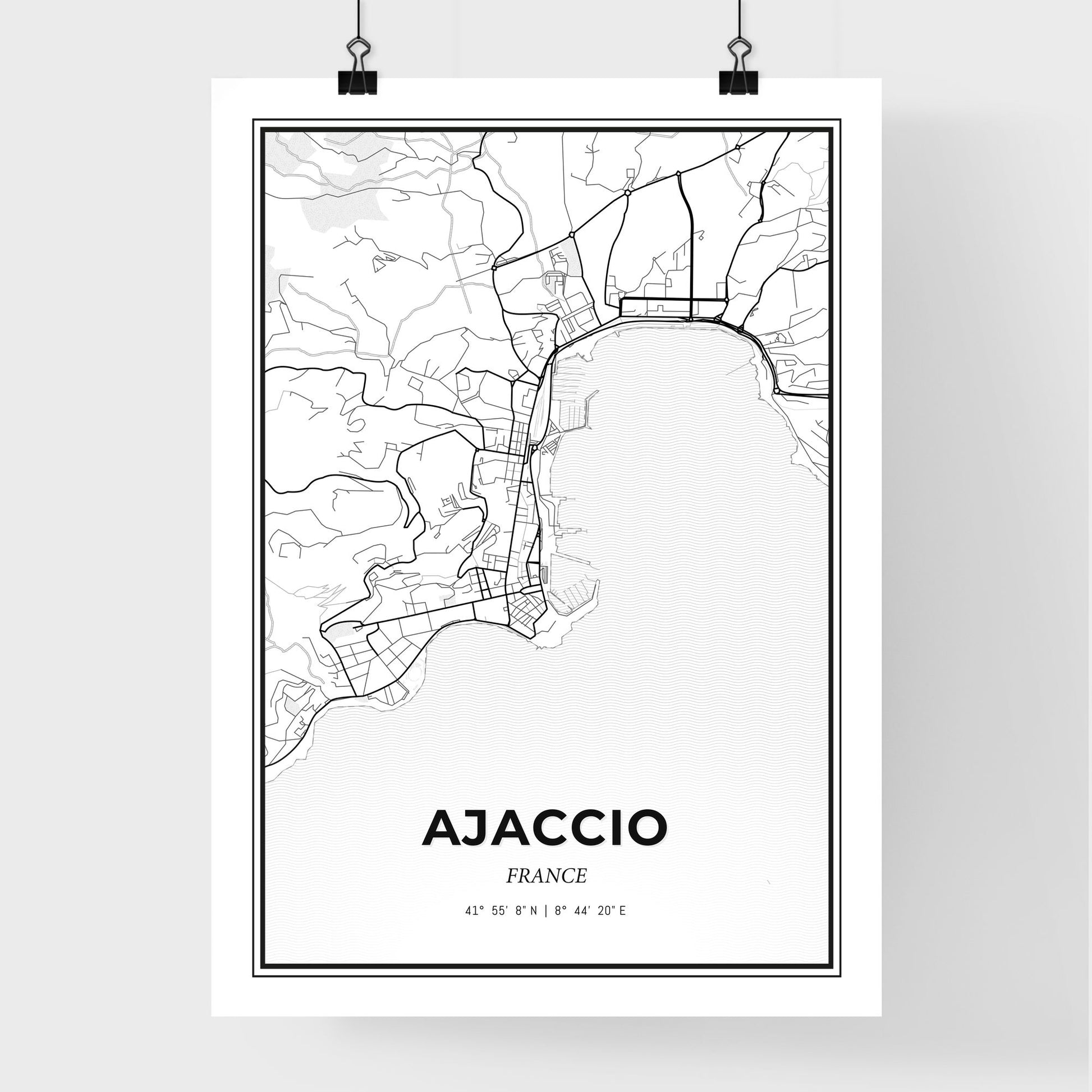 Ajaccio France - Premium City Map Poster